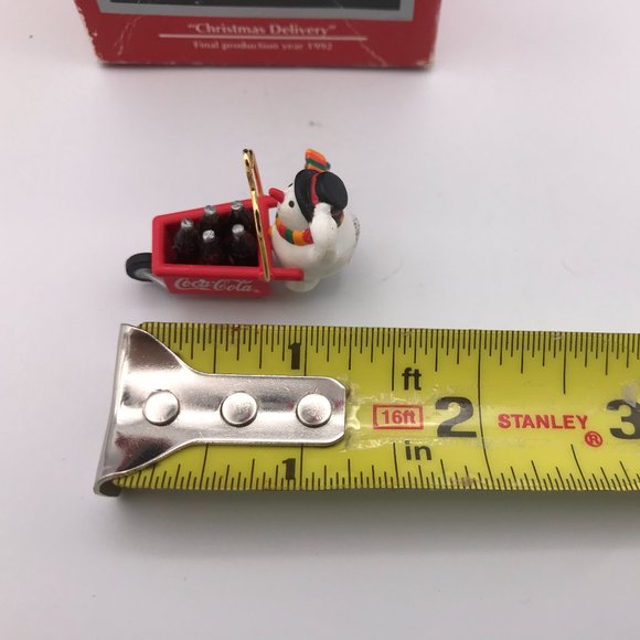 Coca Cola "Christmas Delivery" Snowman Ornament Vintage 1992 Coke Mini Enesco - Picture 9 of 9